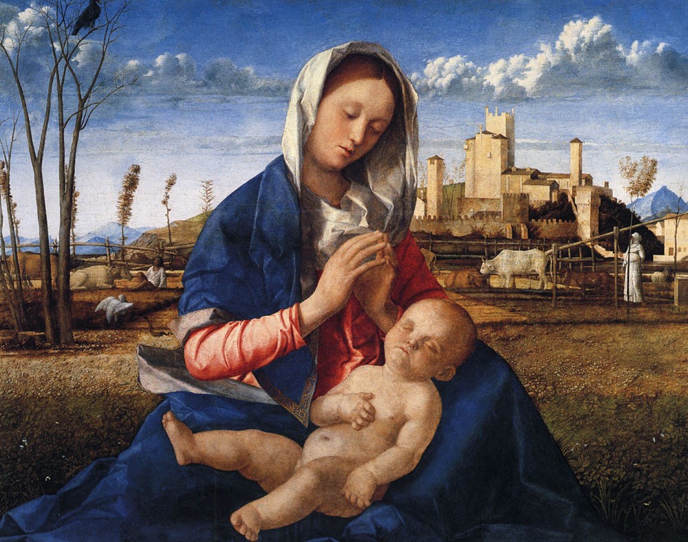 Virgin And Child Between St Catherine And St Mary by Giovanni Bellini