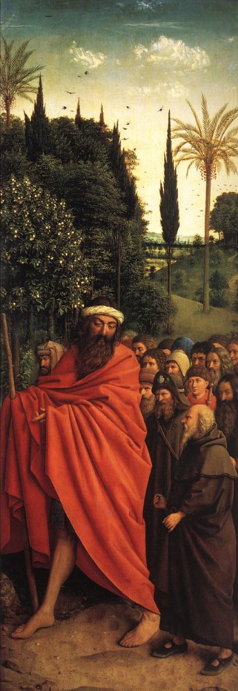 The Ghent Altarpiece Adoration of the Lamb The Holy Pilgrims by Jan van Eyck