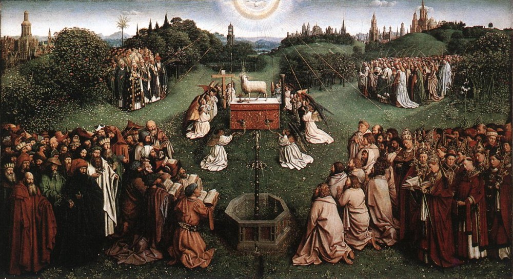 The Ghent Altarpiece Adoration of the Lamb by Jan van Eyck