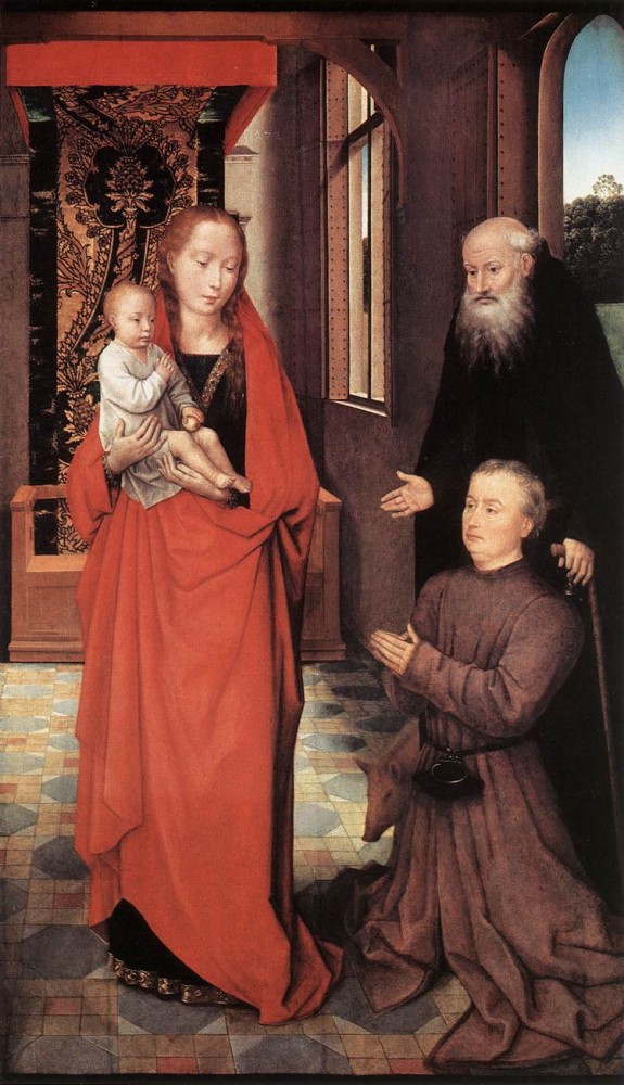 Virgin And Child With St Anthony The Abbot And A Donor by Hans Memling
