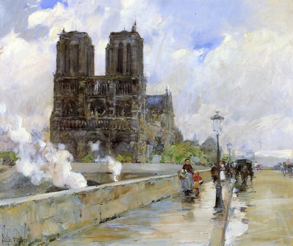 Notre Dame Cathedral, Paris by Frederick Childe Hassam