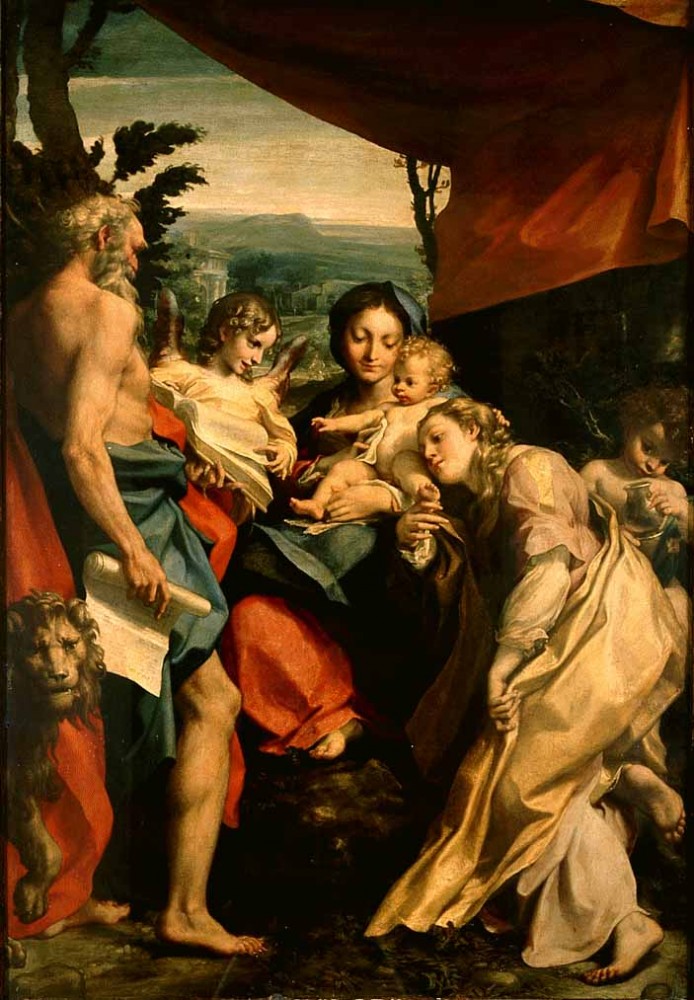 Madonna With St Jerome The Day by Antonio Allegri da Correggio