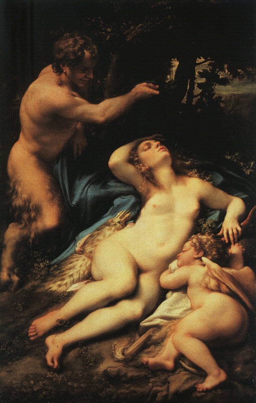 Venus And Cupid With A Satyr by Antonio Allegri da Correggio