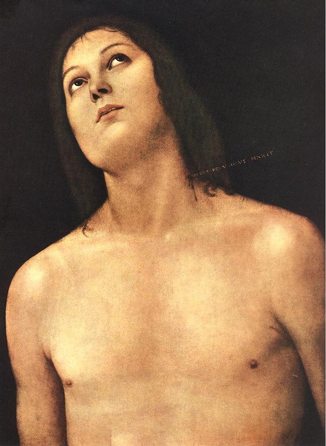 Bust Of St. Sebastian by Pietro Perugino (Pietro Vannucci)