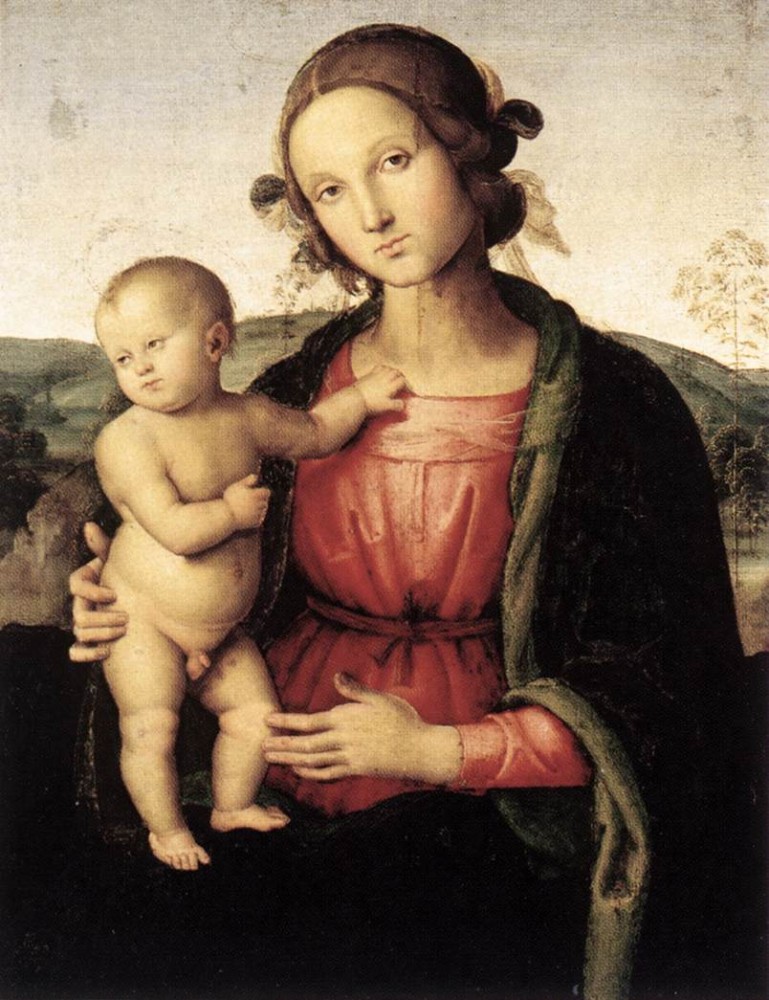 Madonna And Child Borghese by Pietro Perugino (Pietro Vannucci)