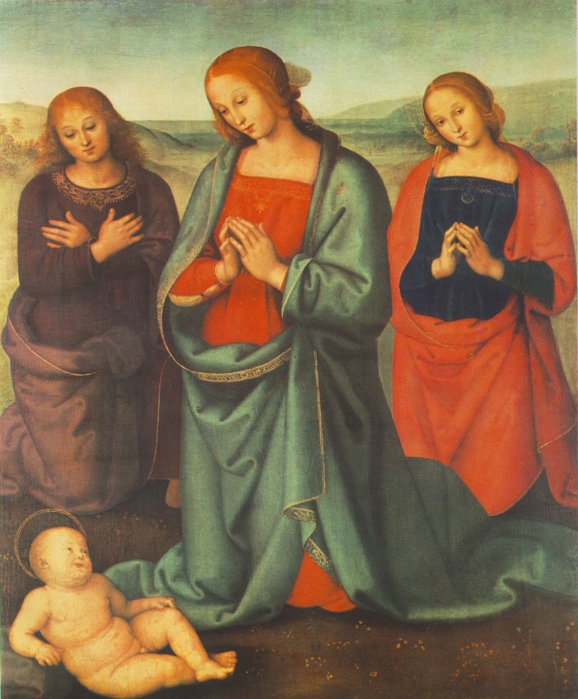Madonna With Saints Adoring The Child by Pietro Perugino (Pietro Vannucci)