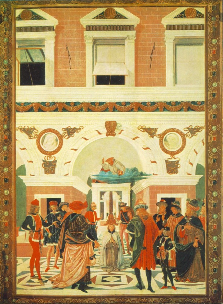 The Miracles Of San Bernardino The Healing Of A Mute by Pietro Perugino (Pietro Vannucci)
