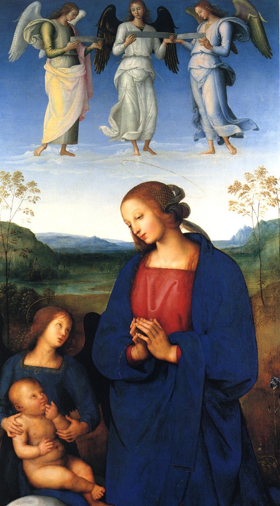 The Virgin And Child With An Angel by Pietro Perugino (Pietro Vannucci)