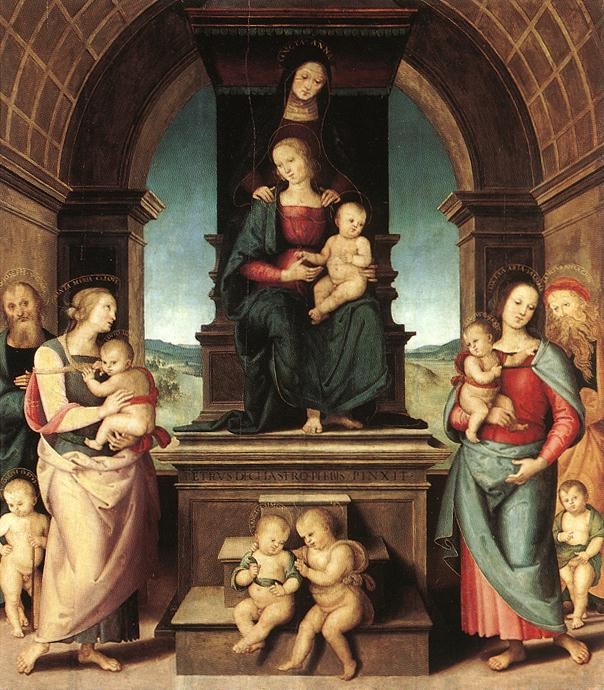 The Family Of The Madonna by Pietro Perugino (Pietro Vannucci)