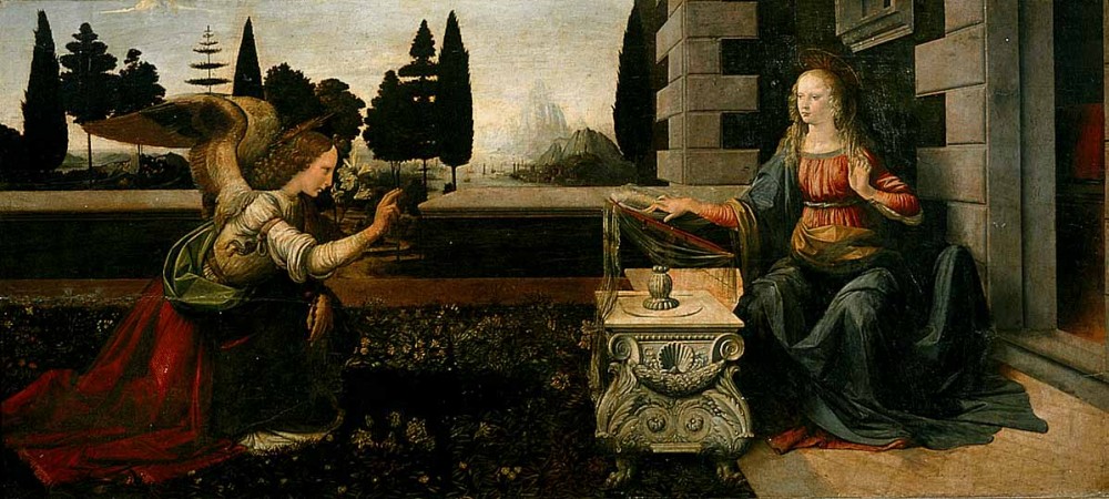 The Annunciation by Leonardo di ser Piero da Vinci