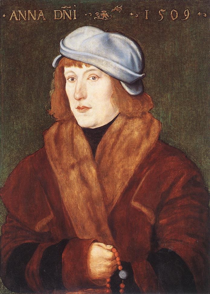 Portrait Of A Young Man With A Rosary by Hans Baldung Grien (Grün)