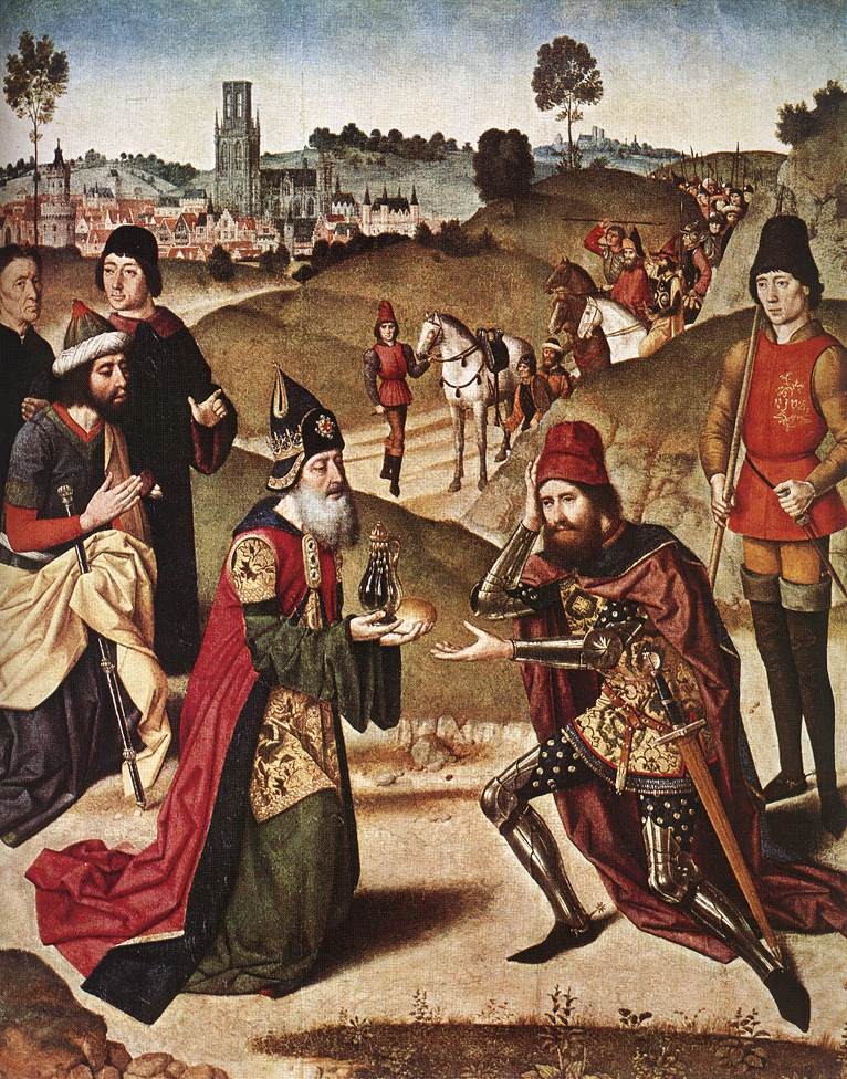 The Meeting Of Abraham And Melchizedek by Dieric Bouts