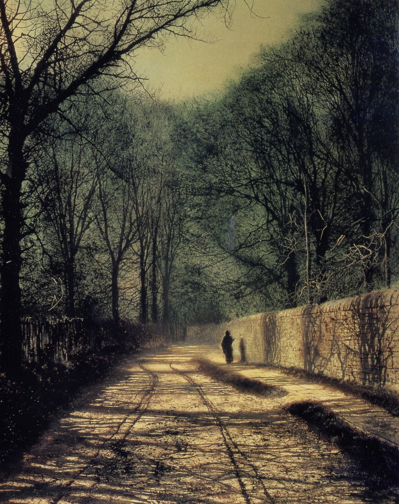 Tree Shadows on the Park Wall, Roundhay, Leeds by John Atkinson Grimshaw