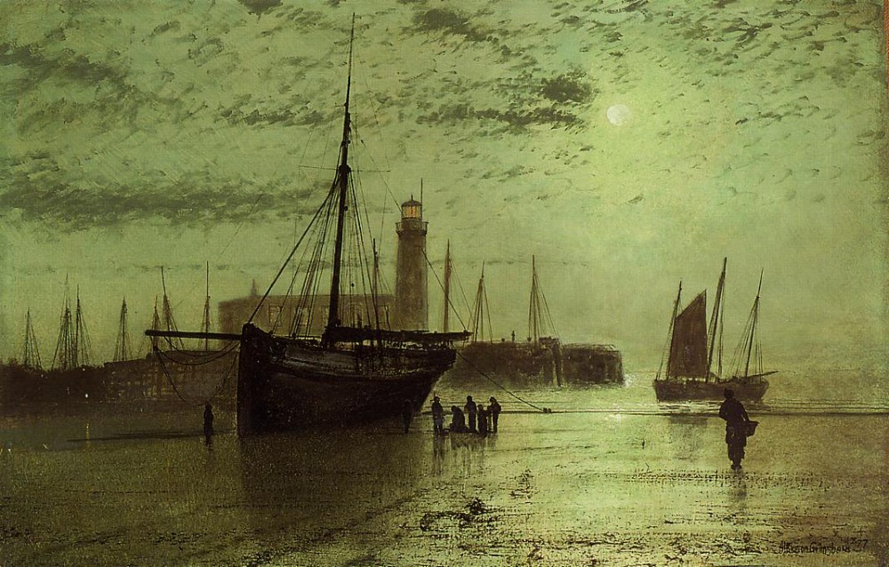 A The Lighthouse at Scarborough by John Atkinson Grimshaw