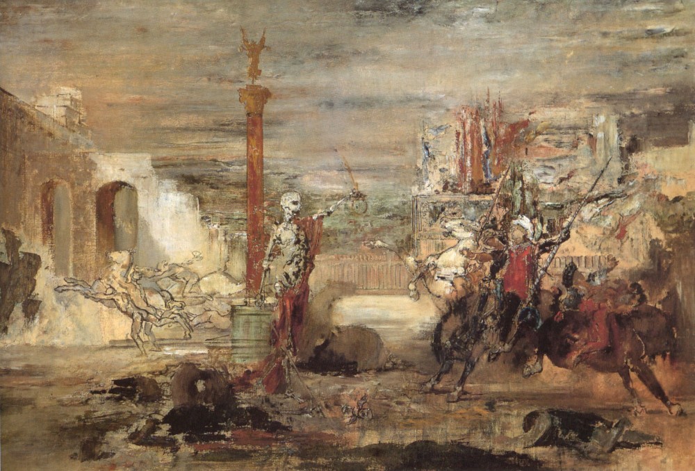 Death Offers Crowns to Winner of the Tournament by Gustave Moreau