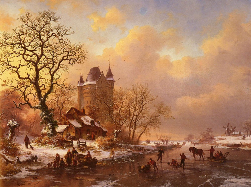 Skating In The Midst Of Winter by Frederik Marinus Kruseman