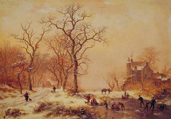 Winter Scene by Frederik Marinus Kruseman