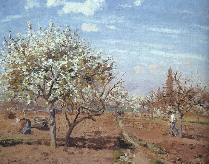 Orchard in Bloom at Louveciennes by Camille Pissarro