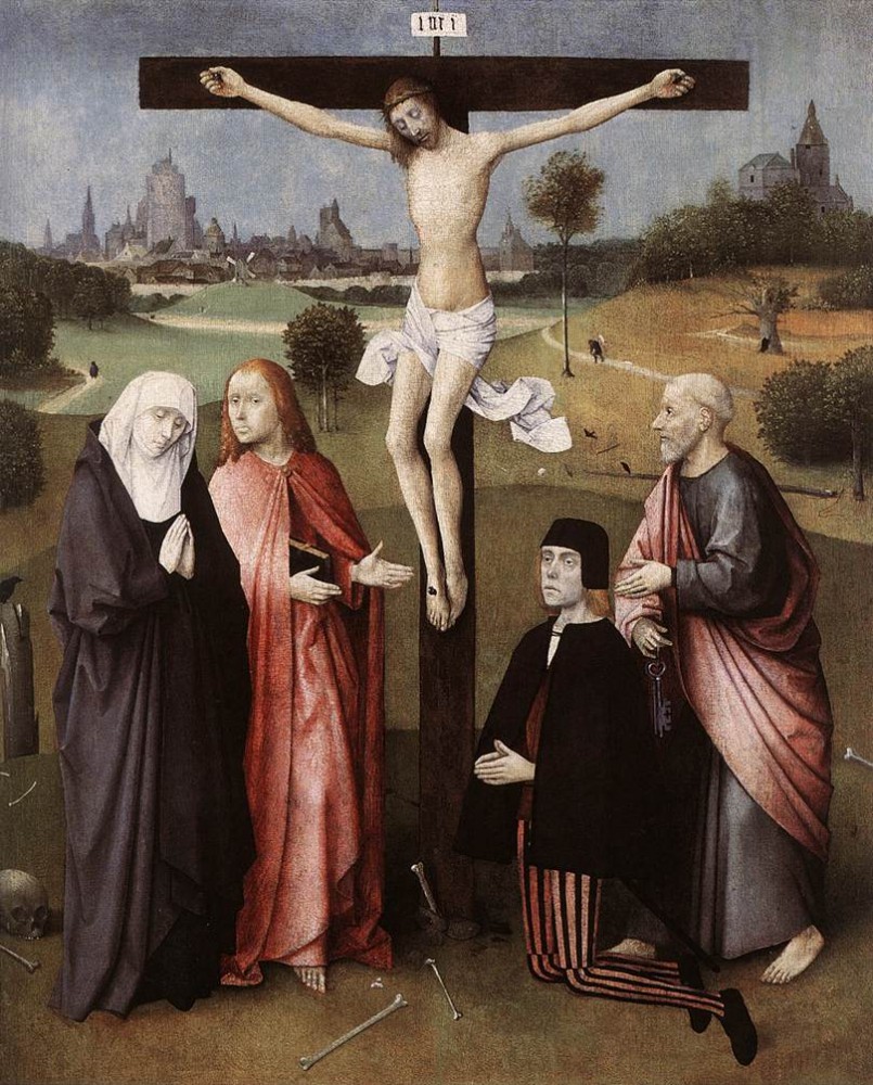 Hieronymus Crucifixion With A Donor by Hieronymus Bosch