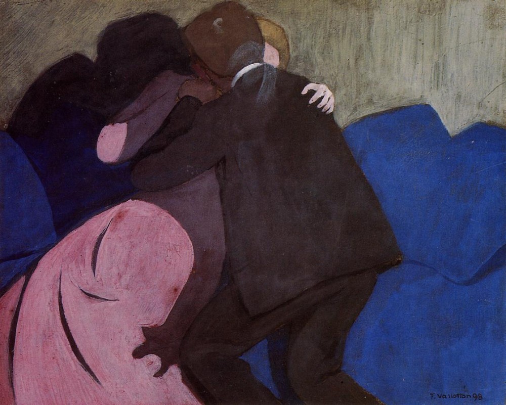 The Kiss by Félix Edouard Vallotton