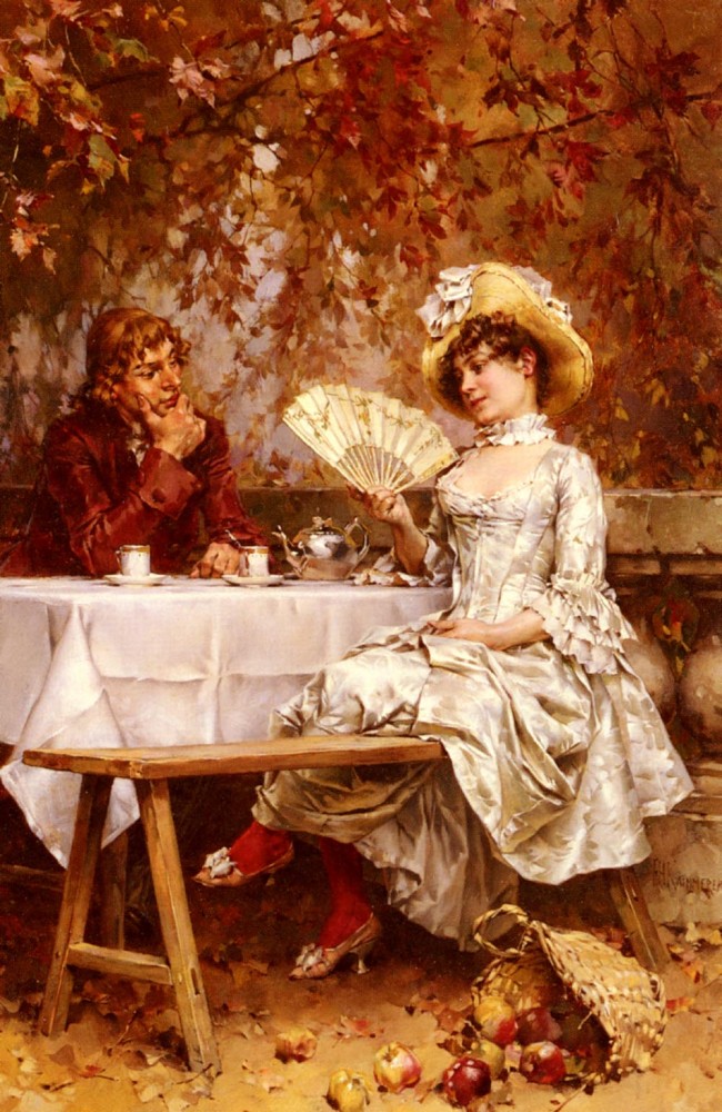 Tea In The Garden, Autumn by Frederik Hendrik Kaemmerer